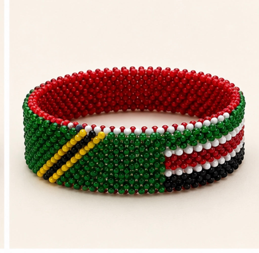 East Africa United beaded bracelet alternate flag panel view