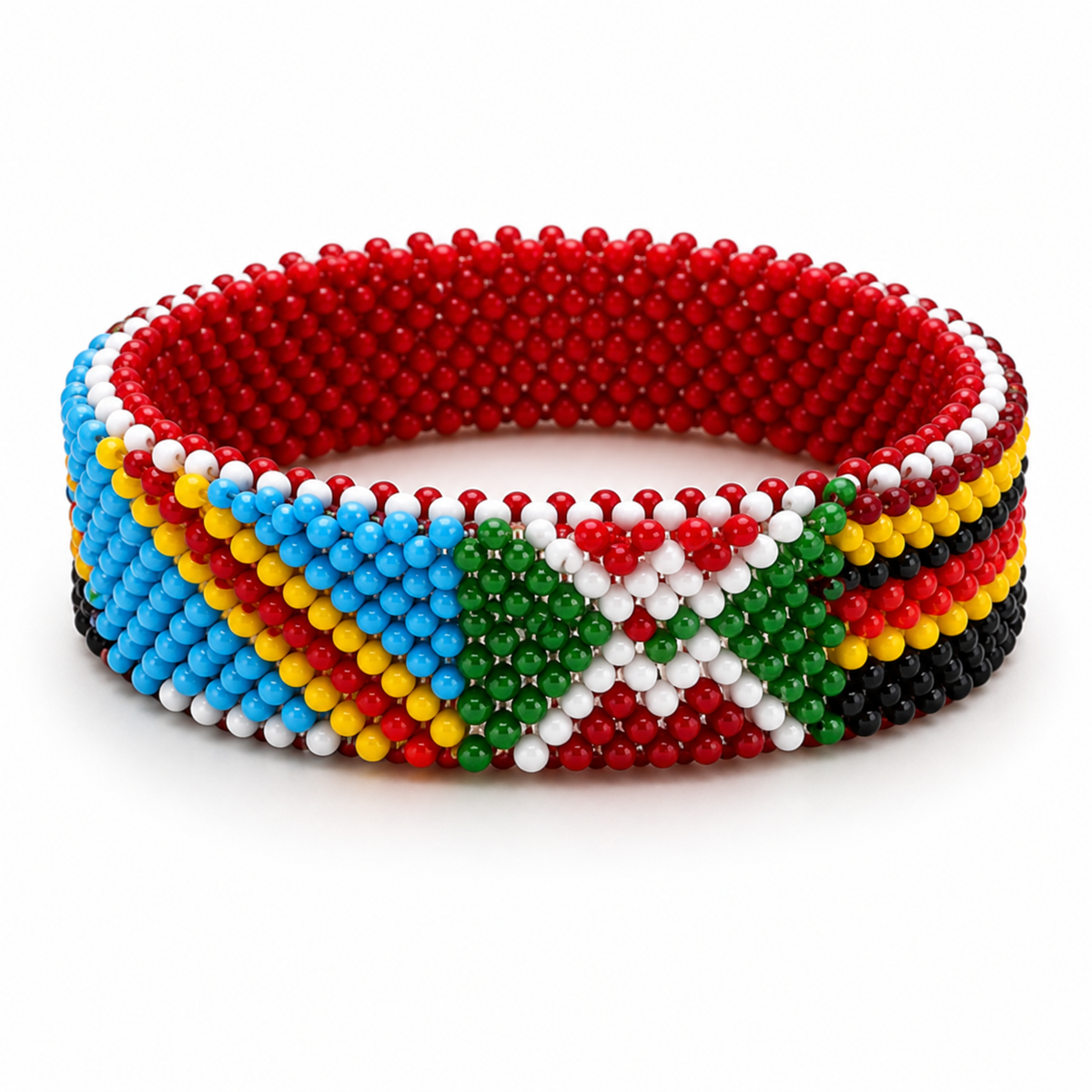East Africa United beaded bracelet elevated view