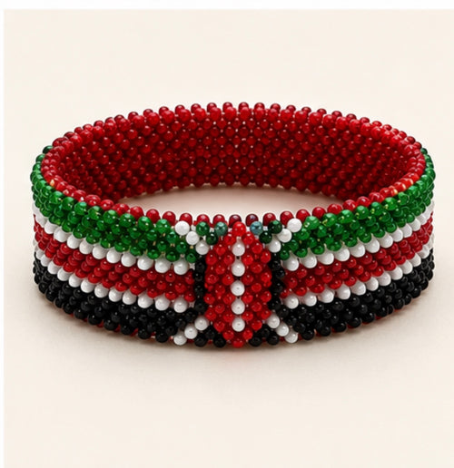 Kenya beaded bracelet front view