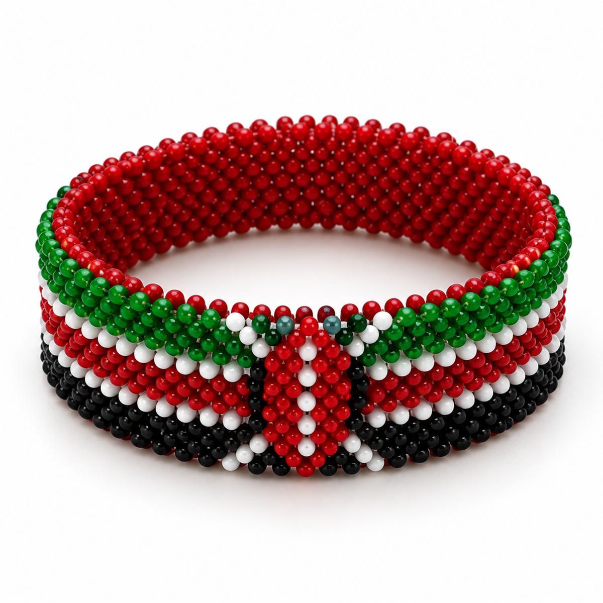 Kenya beaded bracelet elevated studio view