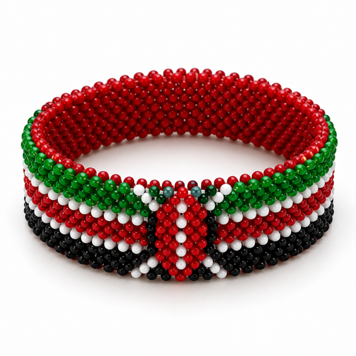 Kenya beaded bracelet elevated studio view
